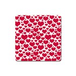 Hearts Valentine Pattern Seamless Square Magnet