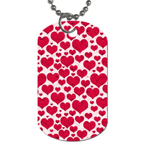 Hearts Valentine Pattern Seamless Dog Tag (One Side) from ArtsNow.com Front