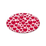 Hearts Valentine Pattern Seamless Sticker Oval (10 pack)