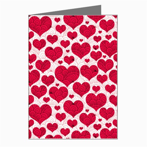 Hearts Valentine Pattern Seamless Greeting Card from ArtsNow.com Left