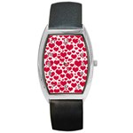 Hearts Valentine Pattern Seamless Barrel Style Metal Watch