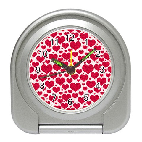 Hearts Valentine Pattern Seamless Travel Alarm Clock from ArtsNow.com Front