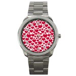 Hearts Valentine Pattern Seamless Sport Metal Watch