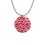 Hearts Valentine Pattern Seamless 1  Button Necklace