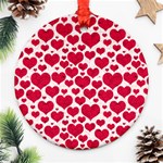 Hearts Valentine Pattern Seamless Round Ornament (Two Sides)