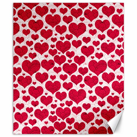 Hearts Valentine Pattern Seamless Canvas 8  x 10  from ArtsNow.com 8.15 x9.66  Canvas - 1