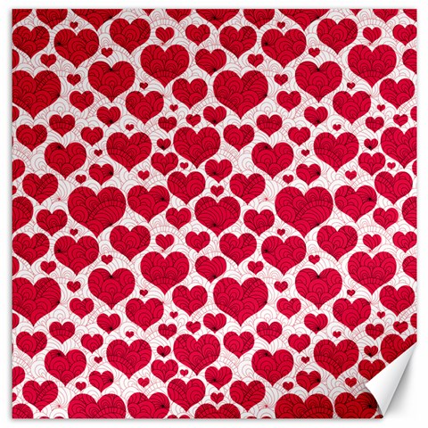 Hearts Valentine Pattern Seamless Canvas 12  x 12  from ArtsNow.com 11.4 x11.56  Canvas - 1