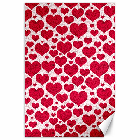 Hearts Valentine Pattern Seamless Canvas 24  x 36  from ArtsNow.com 23.35 x34.74  Canvas - 1