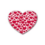 Hearts Valentine Pattern Seamless Rubber Coaster (Heart)