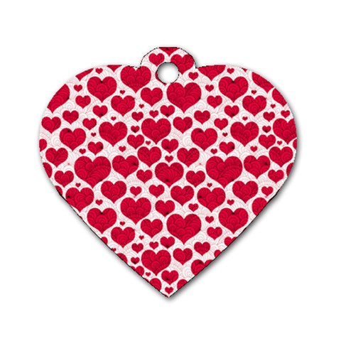 Hearts Valentine Pattern Seamless Dog Tag Heart (One Side) from ArtsNow.com Front