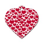 Hearts Valentine Pattern Seamless Dog Tag Heart (One Side)