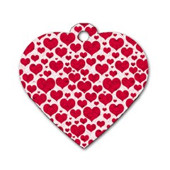 Hearts Valentine Pattern Seamless Dog Tag Heart (Two Sides) from ArtsNow.com Front