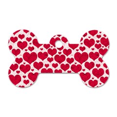 Hearts Valentine Pattern Seamless Dog Tag Bone (Two Sides) from ArtsNow.com Back