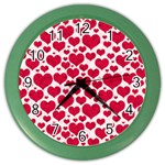 Hearts Valentine Pattern Seamless Color Wall Clock