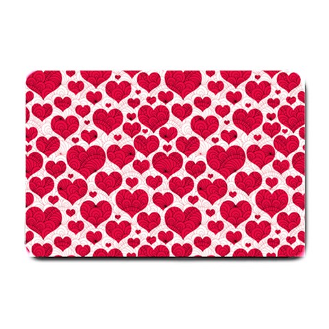 Hearts Valentine Pattern Seamless Small Doormat from ArtsNow.com 24 x16  Door Mat