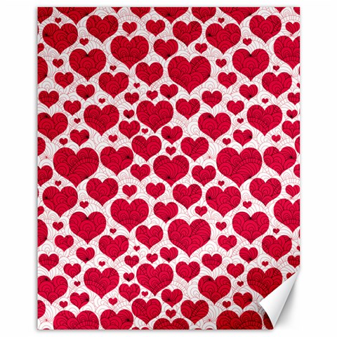 Hearts Valentine Pattern Seamless Canvas 11  x 14  from ArtsNow.com 10.95 x13.48  Canvas - 1