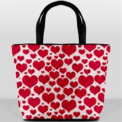 Hearts Valentine Pattern Seamless Bucket Bag from ArtsNow.com Front