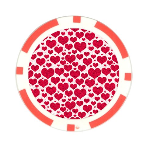 Hearts Valentine Pattern Seamless Poker Chip Card Guard (10 pack) from ArtsNow.com Front