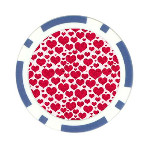 Hearts Valentine Pattern Seamless Poker Chip Card Guard (10 pack) from ArtsNow.com Front