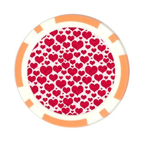 Hearts Valentine Pattern Seamless Poker Chip Card Guard (10 pack) from ArtsNow.com Front