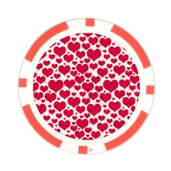 Hearts Valentine Pattern Seamless Poker Chip Card Guard (10 pack) from ArtsNow.com Front