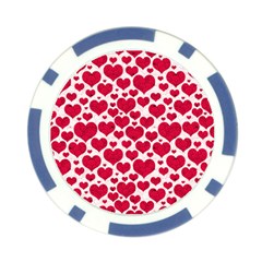 Hearts Valentine Pattern Seamless Poker Chip Card Guard (10 pack) from ArtsNow.com Front