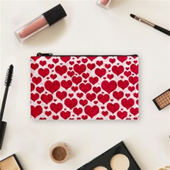 Hearts Valentine Pattern Seamless Cosmetic Bag (Small) from ArtsNow.com Front