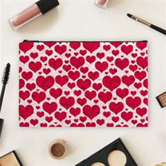 Hearts Valentine Pattern Seamless Cosmetic Bag (Large) from ArtsNow.com Front