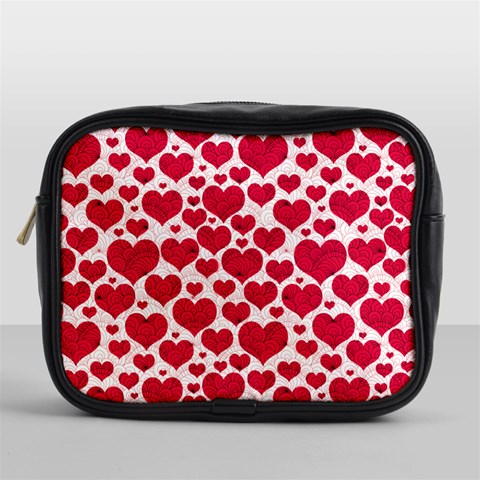 Hearts Valentine Pattern Seamless Mini Toiletries Bag (One Side) from ArtsNow.com Front