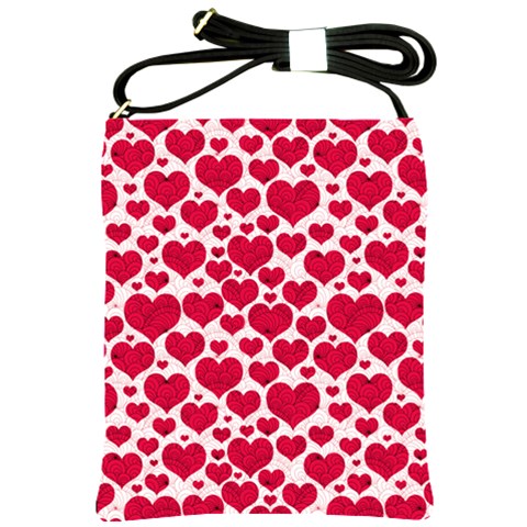 Hearts Valentine Pattern Seamless Shoulder Sling Bag from ArtsNow.com Front