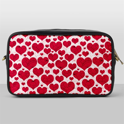 Hearts Valentine Pattern Seamless Toiletries Bag (One Side) from ArtsNow.com Front