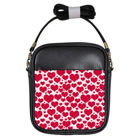 Hearts Valentine Pattern Seamless Girls Sling Bag from ArtsNow.com Front