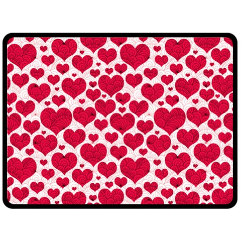 Hearts Valentine Pattern Seamless Fleece Blanket (Large) from ArtsNow.com 80 x60  Blanket Front