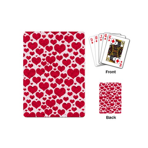 Hearts Valentine Pattern Seamless Playing Cards Single Design (Mini) from ArtsNow.com Back