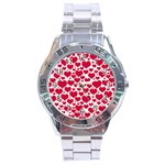 Hearts Valentine Pattern Seamless Stainless Steel Analogue Watch