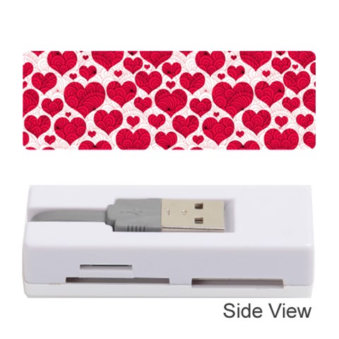 Hearts Valentine Pattern Seamless Memory Card Reader (Stick) from ArtsNow.com Front