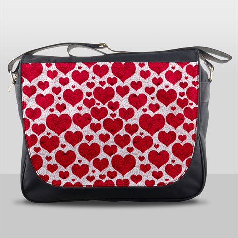 Hearts Valentine Pattern Seamless Messenger Bag from ArtsNow.com Front