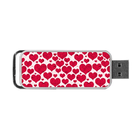 Hearts Valentine Pattern Seamless Portable USB Flash (One Side) from ArtsNow.com Front