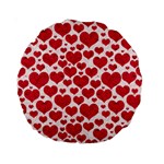 Hearts Valentine Pattern Seamless Standard 15  Premium Round Cushions