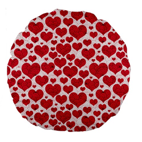 Hearts Valentine Pattern Seamless Large 18  Premium Round Cushions from ArtsNow.com Front