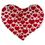 Hearts Valentine Pattern Seamless Large 19  Premium Heart Shape Cushions