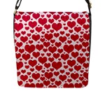 Hearts Valentine Pattern Seamless Flap Closure Messenger Bag (L)