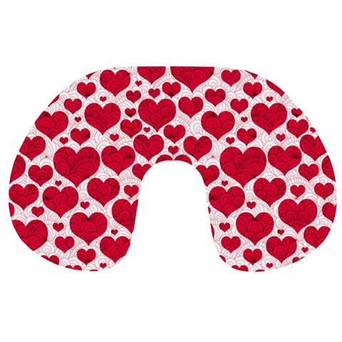 Hearts Valentine Pattern Seamless Travel Neck Pillow from ArtsNow.com Front