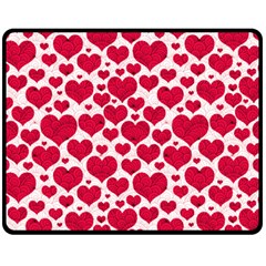 Hearts Valentine Pattern Seamless Two Sides Fleece Blanket (Medium) from ArtsNow.com 58.8 x47.4  Blanket Front