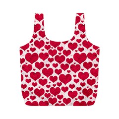 Hearts Valentine Pattern Seamless Full Print Recycle Bag (M) from ArtsNow.com Front