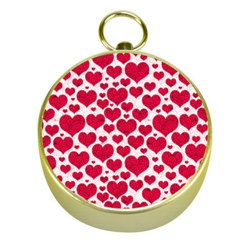 Hearts Valentine Pattern Seamless Gold Compasses from ArtsNow.com Front