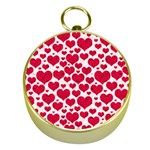 Hearts Valentine Pattern Seamless Gold Compasses