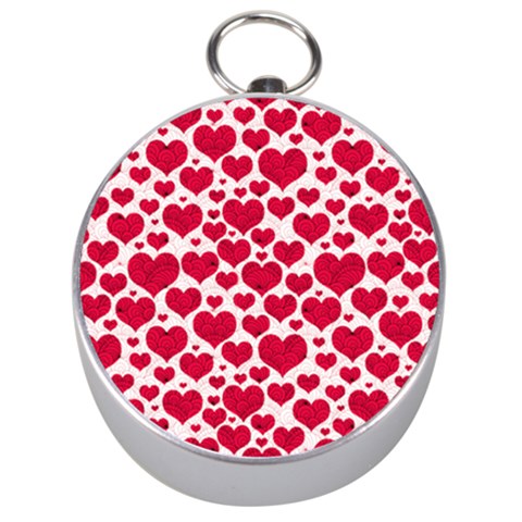 Hearts Valentine Pattern Seamless Silver Compasses from ArtsNow.com Front