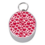 Hearts Valentine Pattern Seamless Mini Silver Compasses