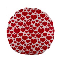 Hearts Valentine Pattern Seamless Standard 15  Premium Flano Round Cushions from ArtsNow.com Front